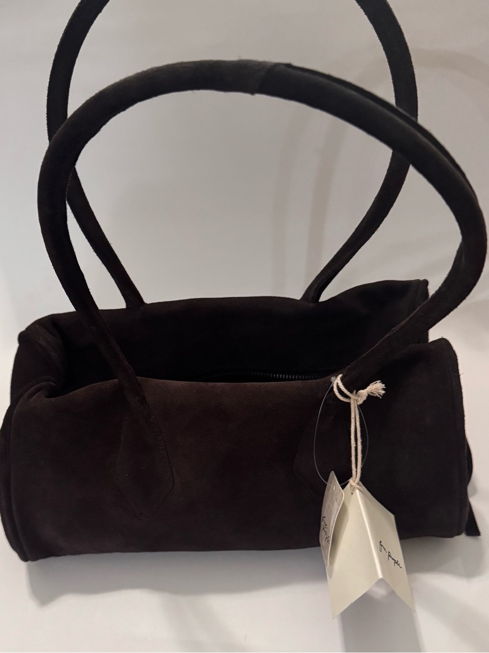 Free People Dark Brown Sierra Suede Shoulder Bag - Picture 11 of 14